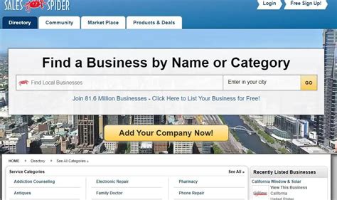salesspider|Find a Business by Name or Category .
